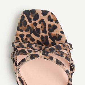 NEW J.Crew WOMEN'S Odette strappy sandals in Leopard suede 7 MEDIUM AN889 BE